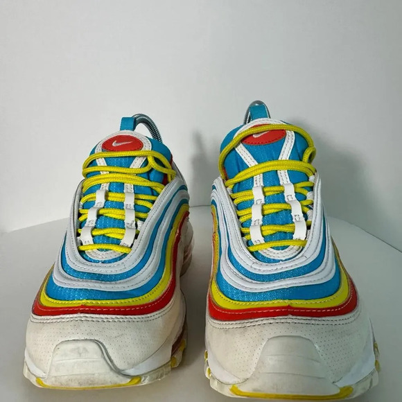Nike Air Max 97 Summer Pack, White Blue Yellow, Size 5.5 Y - Picture 4 of 9